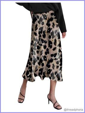 Satin High Waist Midi Skirt Elegant Fishtail Long Skirt